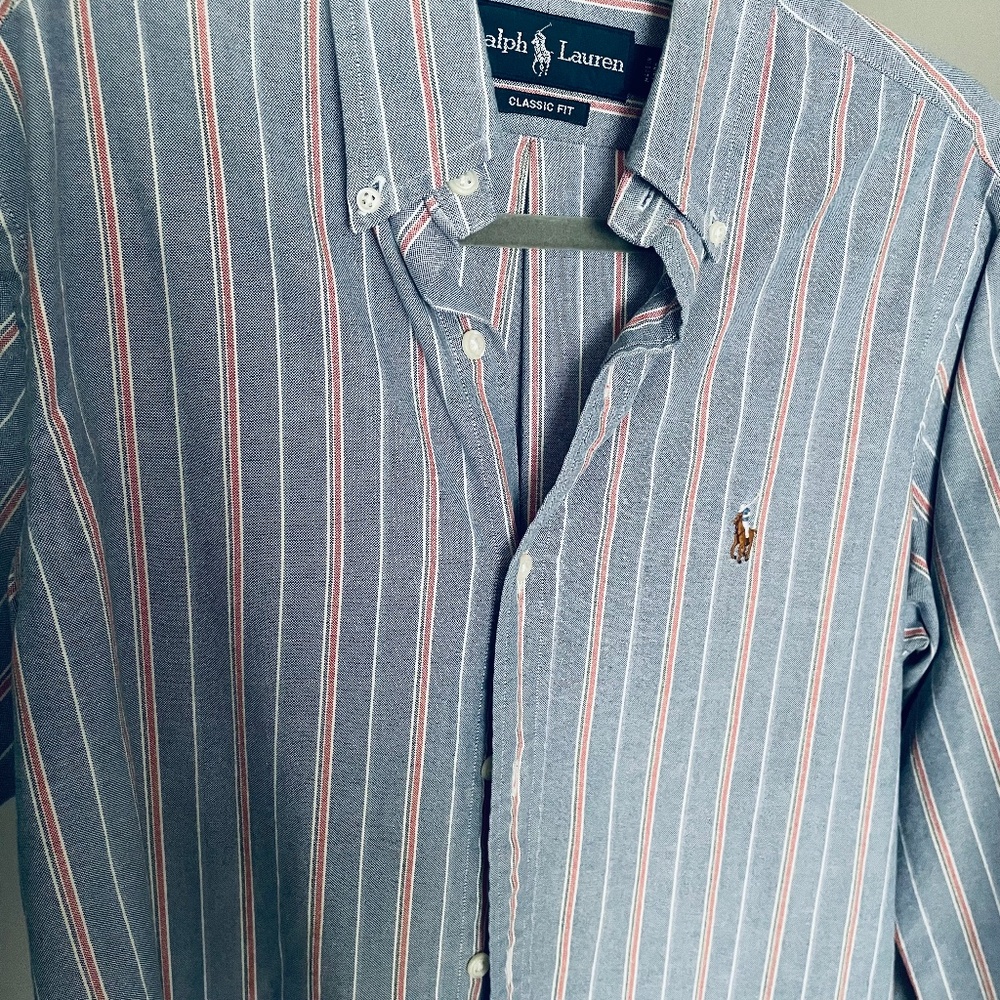 Small striped Ralph Lauren Oxford blue red
